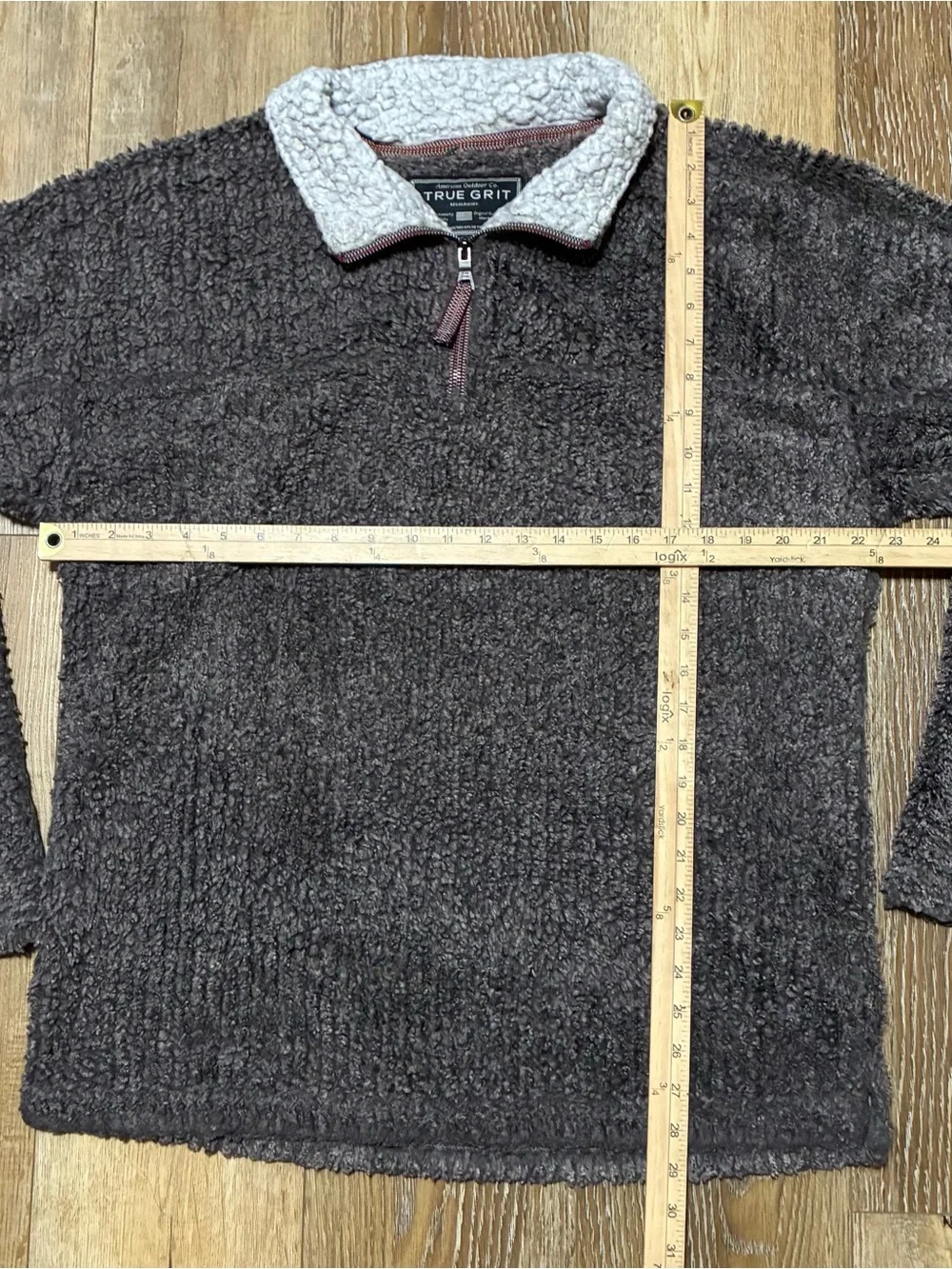 True Grit Frosty Cord Pile 1/4 zip Sherpa Fleece Pullover Men’s L High Pile Ski